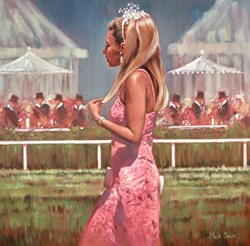 Ascot Lady by Mark Spain - Original Painting on Stretched Canvas sized 20x20 inches. Available from Whitewall Galleries